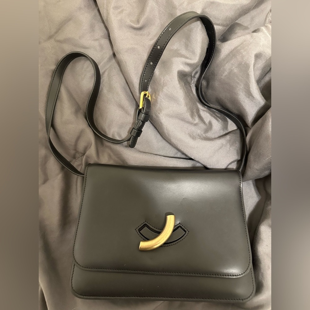 Little Liffner Maccheroni Black Leather Adjustable Bag